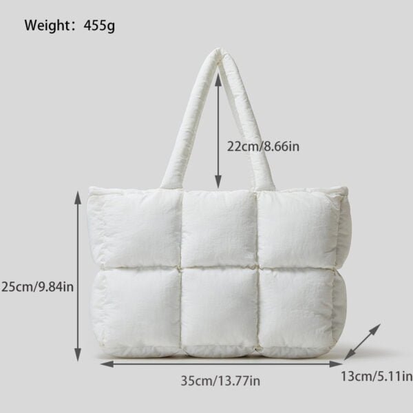 Soft Down Handbag Woman Cotton Dress Bags Filled With Cotton - Image 3