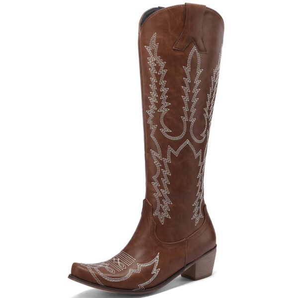 Women's Mid Heel Knee-high Boots Embroidery Vintage - Image 4