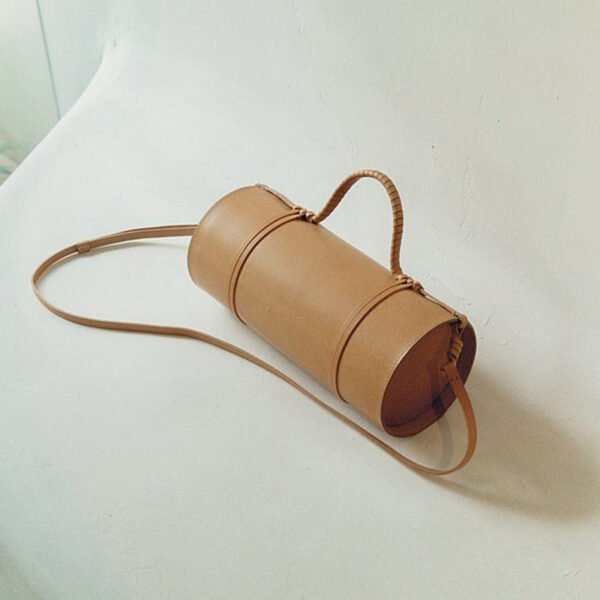 Women's Woven Portable Bamboo Tube Shoulder Bag - Image 6