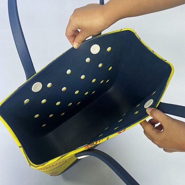 Beach Bag Portable Printing Waterproof Washable Rubber Beach Handbag - Image 4