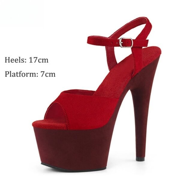 17cm Suede High Heel Sandals Model Catwalk - Image 8