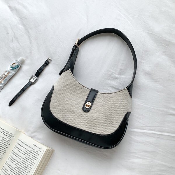 Women's High-grade Canvas Splicing Handbag - Image 5