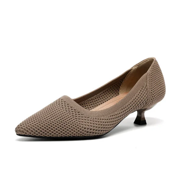 Breathable Hollow Fly Knitted Pointed Casual Shoes - Image 9