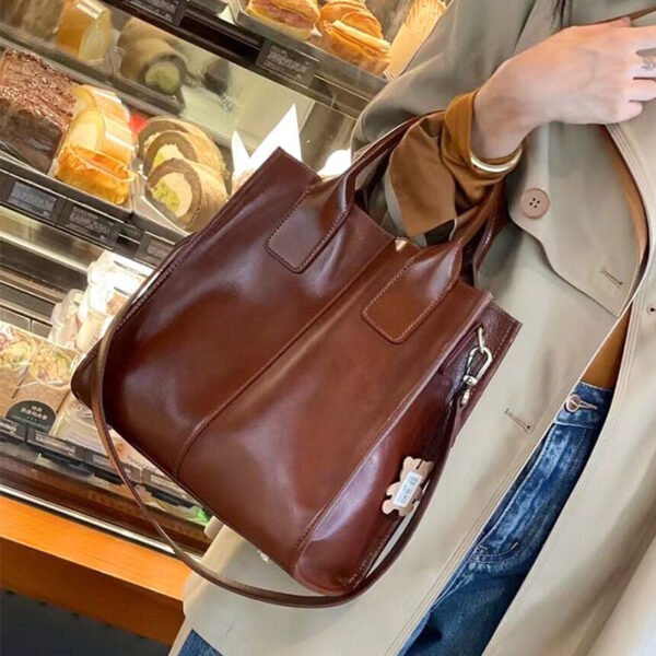 Women's Genuine Leather Crossbody Tote Handbag - Image 10