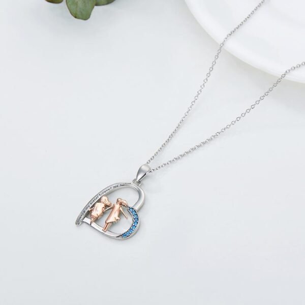 925 Sterling Silver Sister Heart Shape Necklace Always My Sister Forever My Friend - Image 3