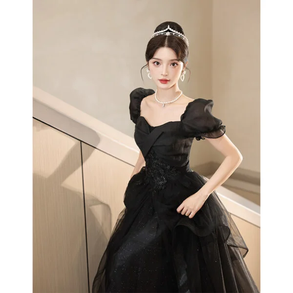 Black Evening Banquet Temperament High-end French Evening Dress - Image 6