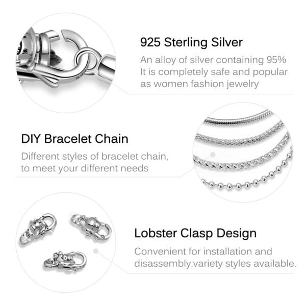 S925 Sterling Silver Basic Keel Chain Without Buckle Hollow Single Chain Bracelet Diy Accessories - Image 2