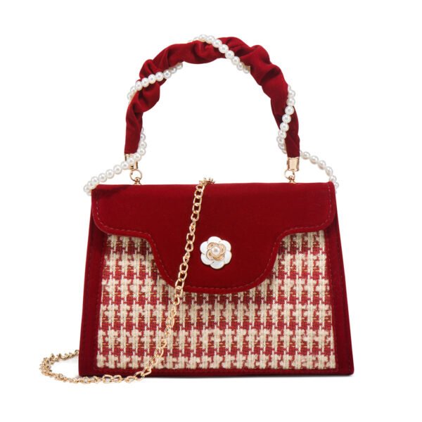 Women's Wedding Bag Bridal Bag High-grade Women's Elegant Red Niche Red Small Bag Portable 2024 New - Image 5