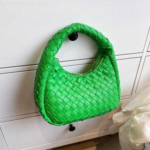 Woven Tote Cute Solid Color Fashion All-match Handbag - Image 3