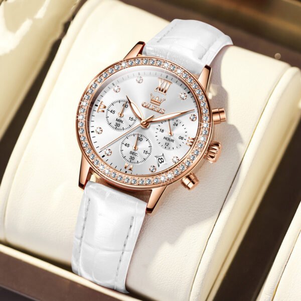 Women's Quartz Watch With Diamond Inlaid Multi-function Timing - Image 9