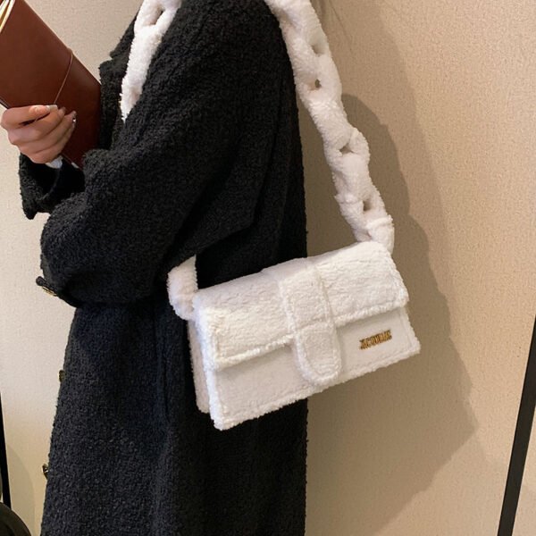 Bag Woman New Senior Texture Plush One Shoulder Small Square Bag - Image 2