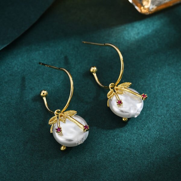 925 Silver Needle Pearl Beiguo Earrings Niche Design