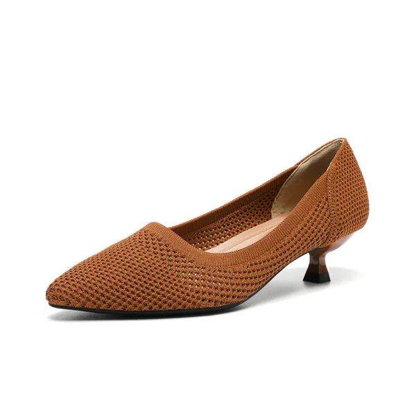 Breathable Hollow Fly Knitted Pointed Casual Shoes - Image 6