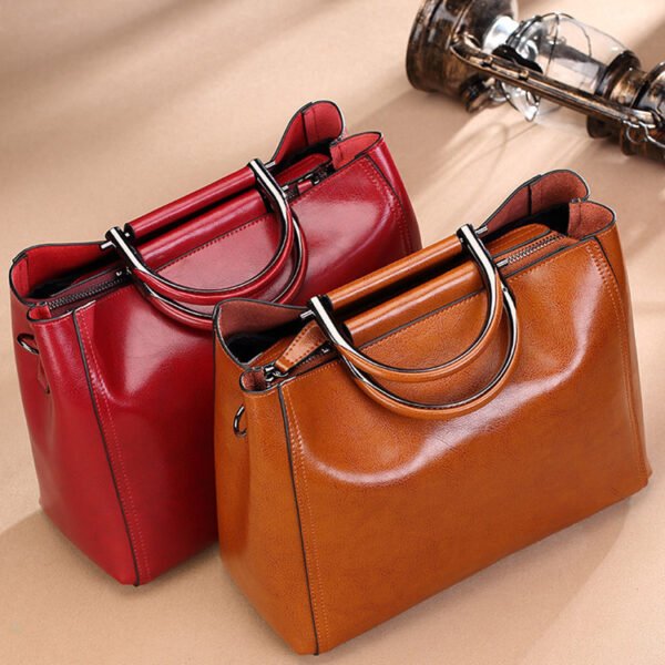 Women's Real Cowhide Multifunctional Tote - Image 4