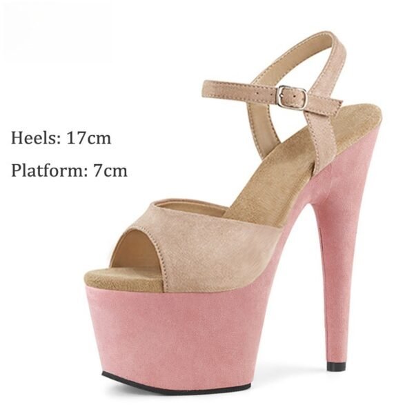 17cm Suede High Heel Sandals Model Catwalk - Image 9