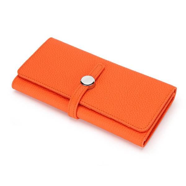 Women's Leather Long Wallet With Large Capacity Folding - Image 5