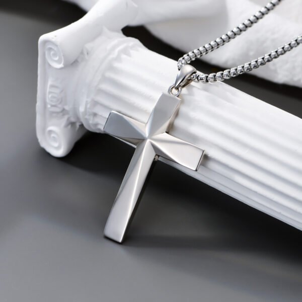 925 Sterling Silver Cross Pendant Necklace With Christian Bible Verse - Image 3