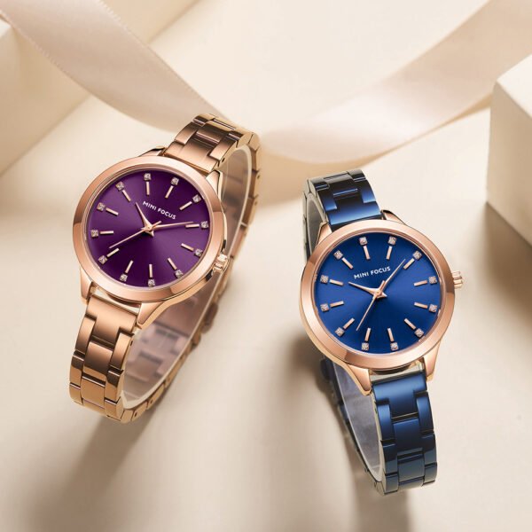 Women's Waterproof Solid Steel Strap Rhinestone Simple Watch