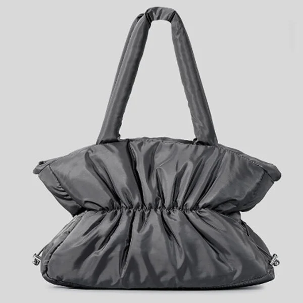 Autumn And Winter Pleated Cotton Filled Large Capacity Handbag For Women - Image 3