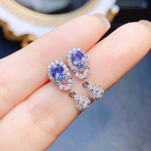 Zefeng Jewelry Natural Tanzanite Female Accessories Stud Earrings - Image 2