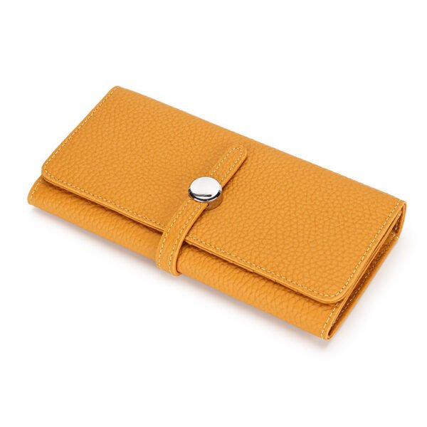 Women's Leather Long Wallet With Large Capacity Folding - Image 2