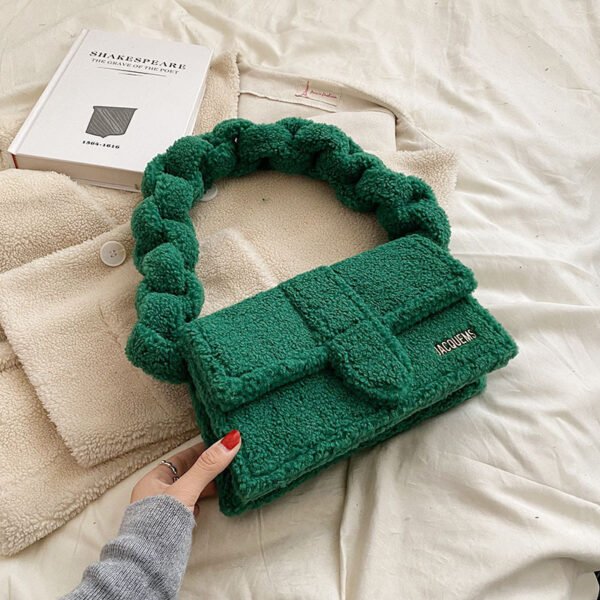 Bag Woman New Senior Texture Plush One Shoulder Small Square Bag - Image 9