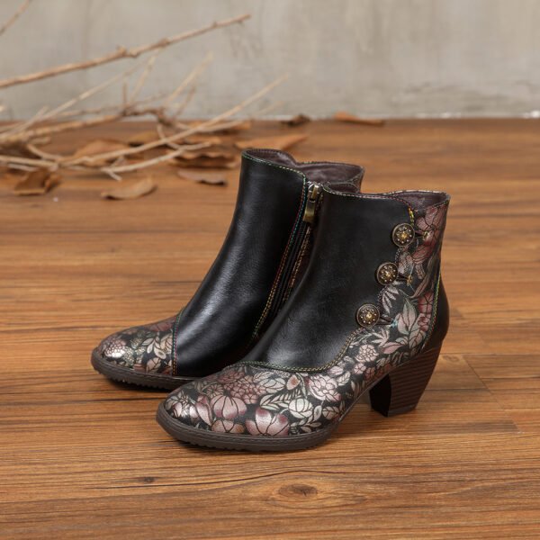 Women's Retro Flower European And American Women's Fashion Shoes - Image 10