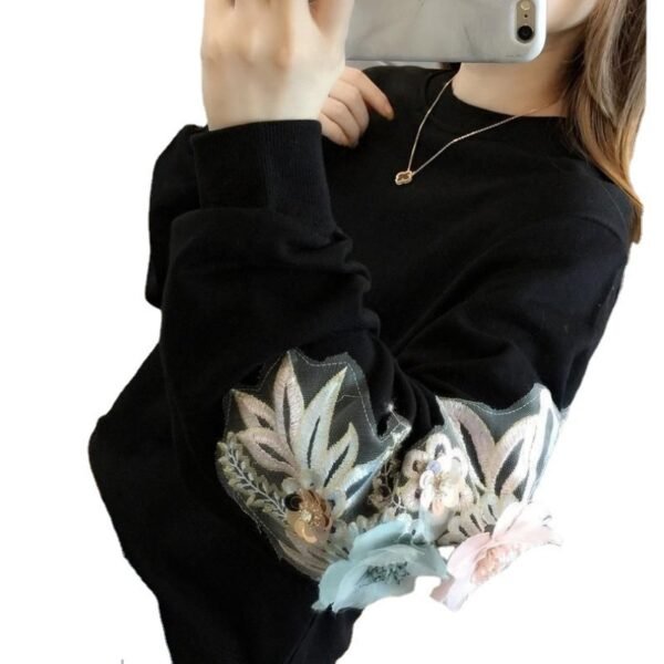 Women's Korean Version Of Loose Long-sleeved Large Size Jacket Female Tops Sweatshirt - Image 3