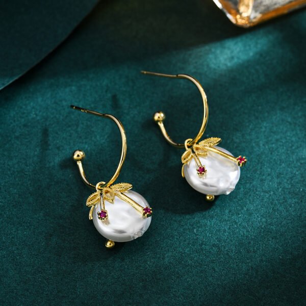 925 Silver Needle Pearl Beiguo Earrings Niche Design - Image 5