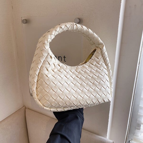 Woven Tote Cute Solid Color Fashion All-match Handbag - Image 6