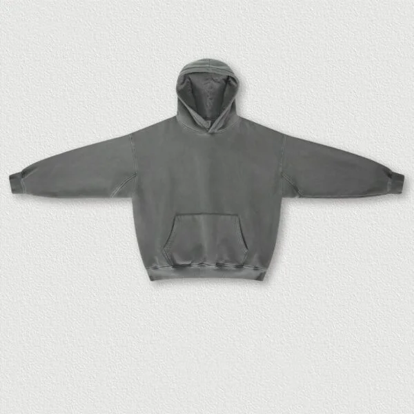 Autumn And Winter Washed And Worn Padded Hooded Sweatshirt - Image 5