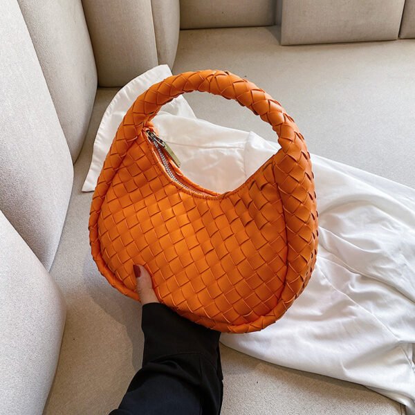 Woven Tote Cute Solid Color Fashion All-match Handbag - Image 4