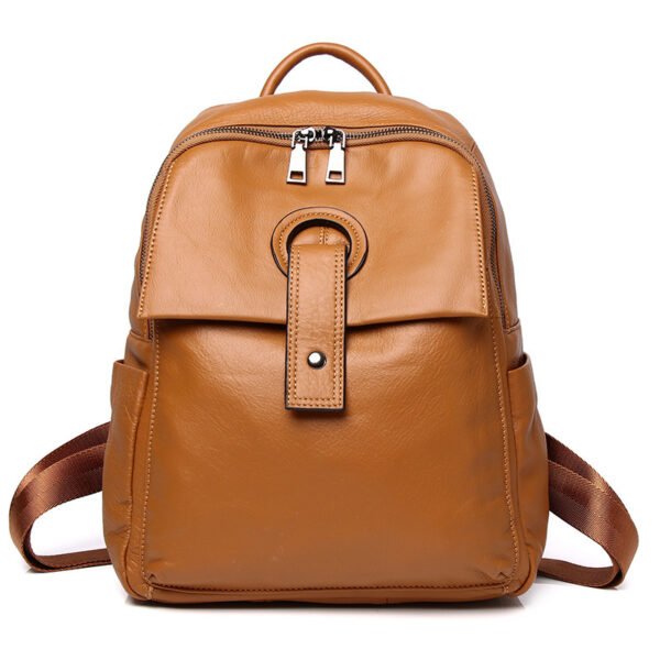 Women's Genuine Leather  Fashion Large Capacity Shoulder Backpack - Image 5