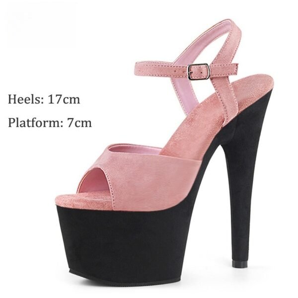 17cm Suede High Heel Sandals Model Catwalk - Image 3