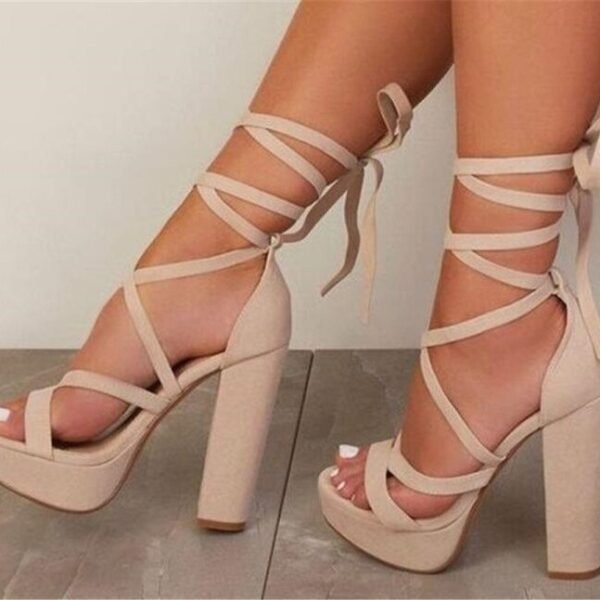 Women's Platform Stiletto Heel Strap Sandals - Image 5