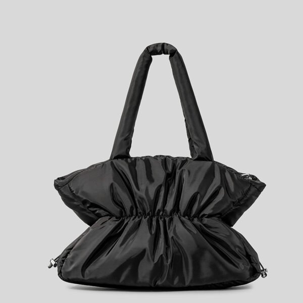 Autumn And Winter Pleated Cotton Filled Large Capacity Handbag For Women - Image 5