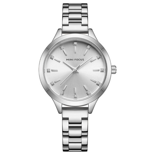 Women's Waterproof Solid Steel Strap Rhinestone Simple Watch - Image 5