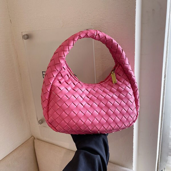 Woven Tote Cute Solid Color Fashion All-match Handbag - Image 5