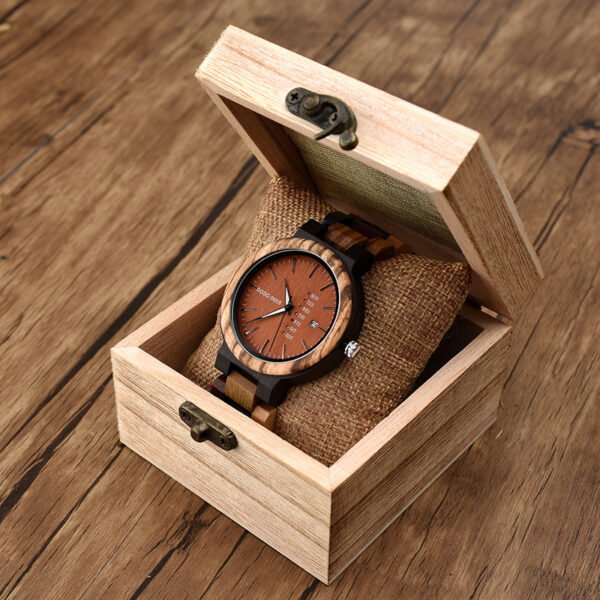 Wood Couple's European And American Style Calendar Watch - Image 10