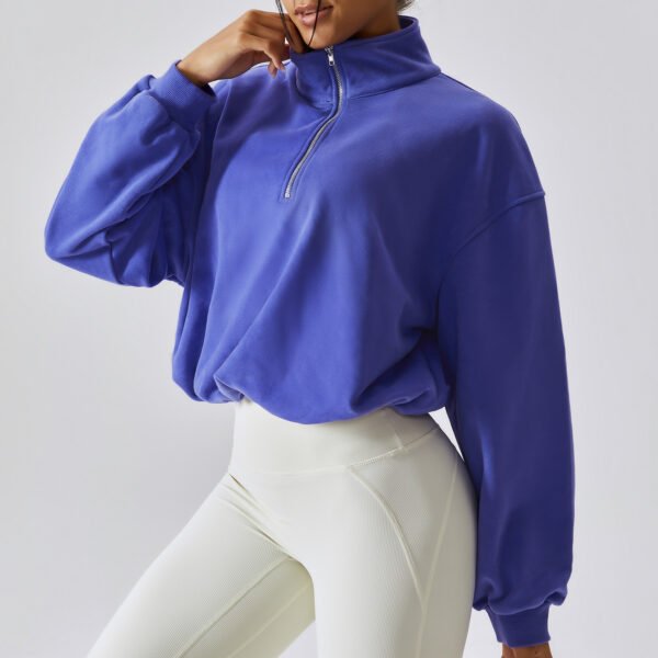 Pullover High Neck Fitness Sports Sweatshirt For Women - Image 6