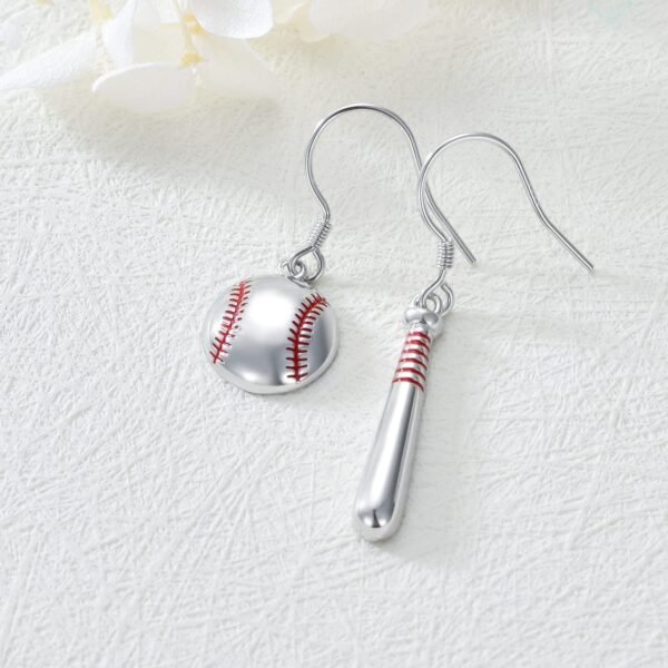 Baseball Earrings for Women Sterling Silver Baseball Bat Earrings Sport Lover Jewelry Gifts - Image 4