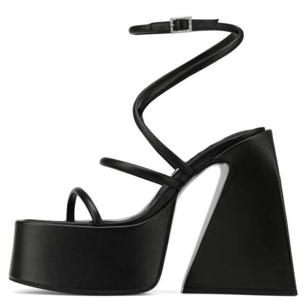 Women's Platform Sandals Thick Bottom Square Head - Image 6