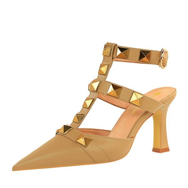 Women's Vintage Summer Stud Roman Style High Heels - Image 3