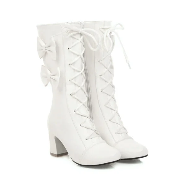 Autumn Winter Knight Boots Chunky High Heels - Image 3