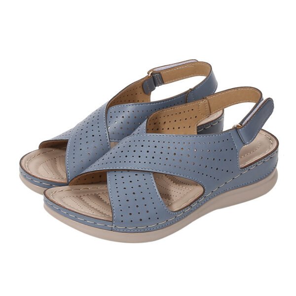 Women's Wedge Breathable Velcro Cutout Sandals - Image 2