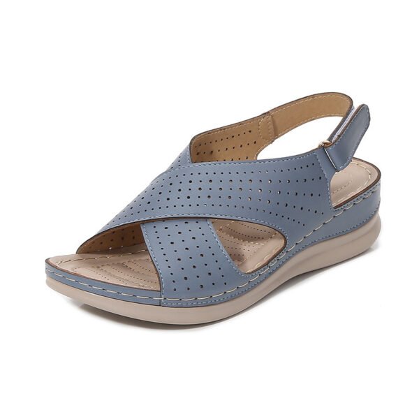 Women's Wedge Breathable Velcro Cutout Sandals - Image 3