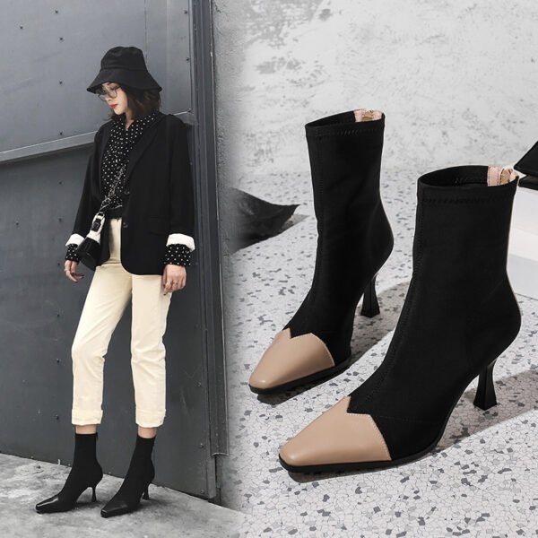 Autumn Winter Ankle Boots Stiletto Elastic Socks Boots - Image 6