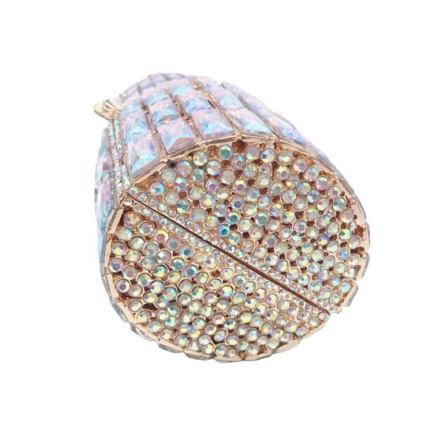 Women's Lipstick Shaped Diamond Evening Clutch - Image 4