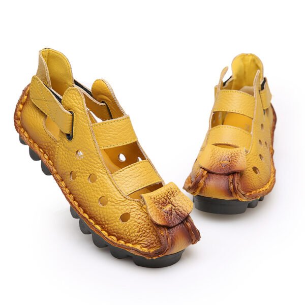 Women's Flat Non-slip Large Size Sandals Leather Soft Sole - Image 4