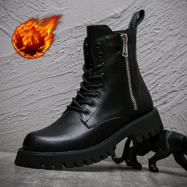 Autumn And Winter New Thick Sole Outdoor Zip 8 Holes Boots - Image 4